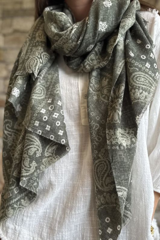 Lucky Bandana Scarf Khaki 